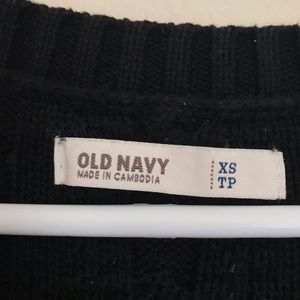 Black Old Navy Cable Knit Sweater